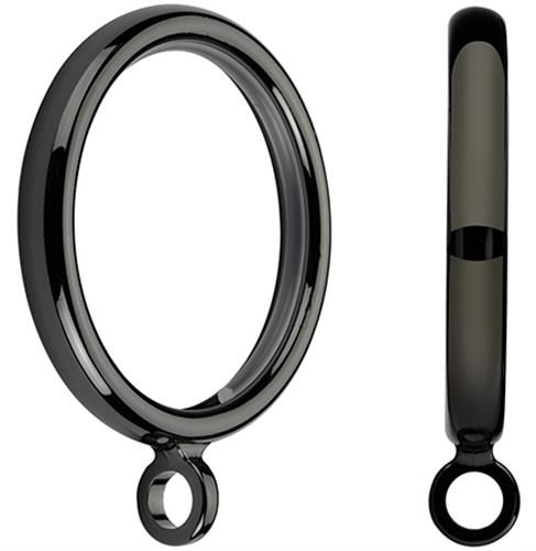 Integra Inspired Classik 28mm Rounded Curtain Pole Rings Black Nickel