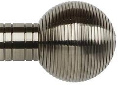 Galleria Metals 35mm Finial Brushed Silver Ribbed Ball