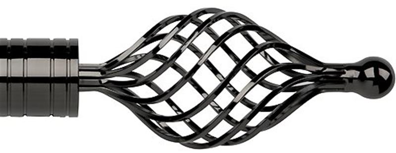 Galleria Metals 50mm Finial Black Nickel Twisted Cage