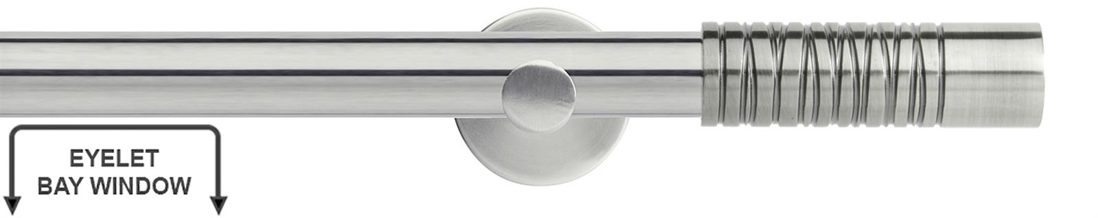 Neo Premium 28mm Eyelet Bay Window Pole Stainless Steel Wired Barrel
