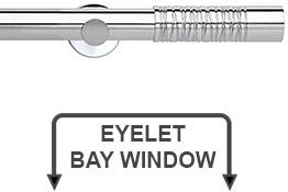 Neo Premium 35mm Eyelet Bay Window Pole Chrome Wired Barrel