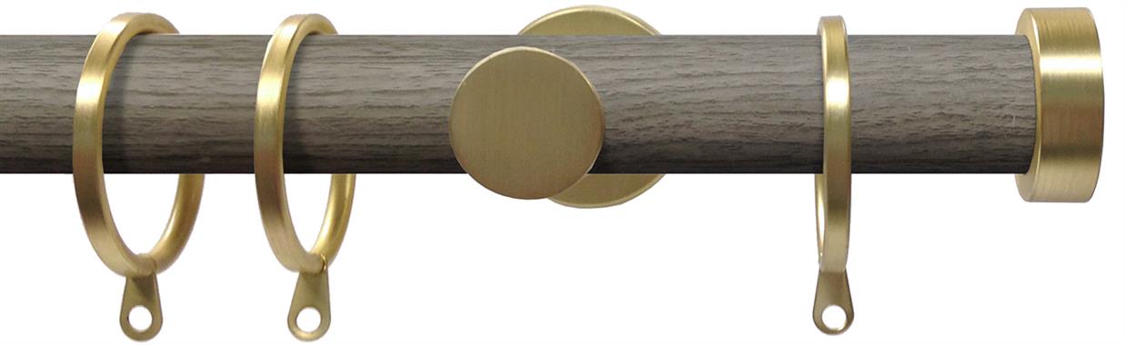 Swish Soho 28mm Metal Woodgrain Pole Jazz Brushed Gold