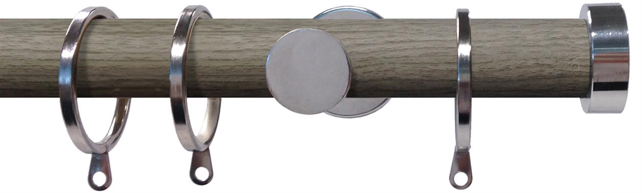 Swish Soho 28mm Metal Woodgrain Pole Jazz Chrome