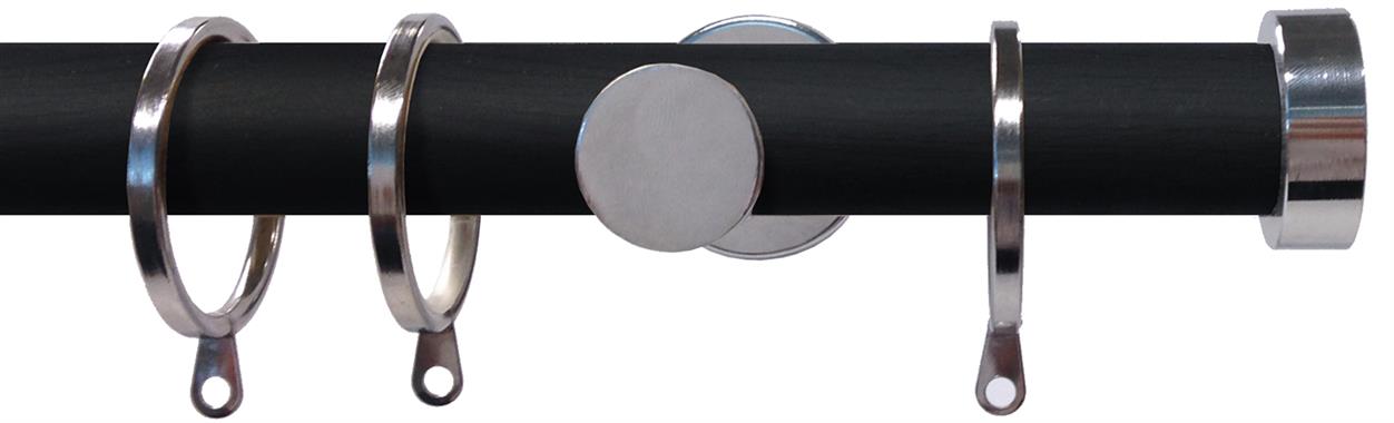 Swish Soho 28mm Metal Woodgrain Pole Vamp Chrome