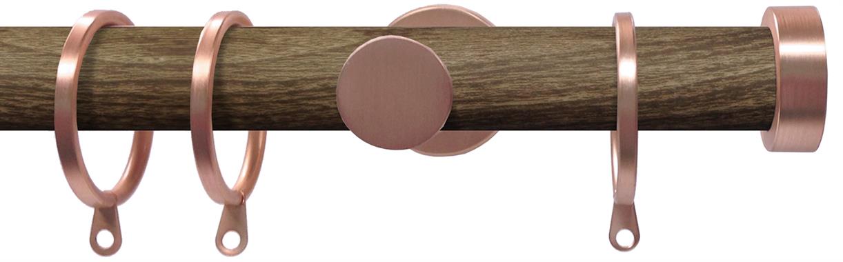 Swish Soho 28mm Metal Woodgrain Pole Minx Rose Gold