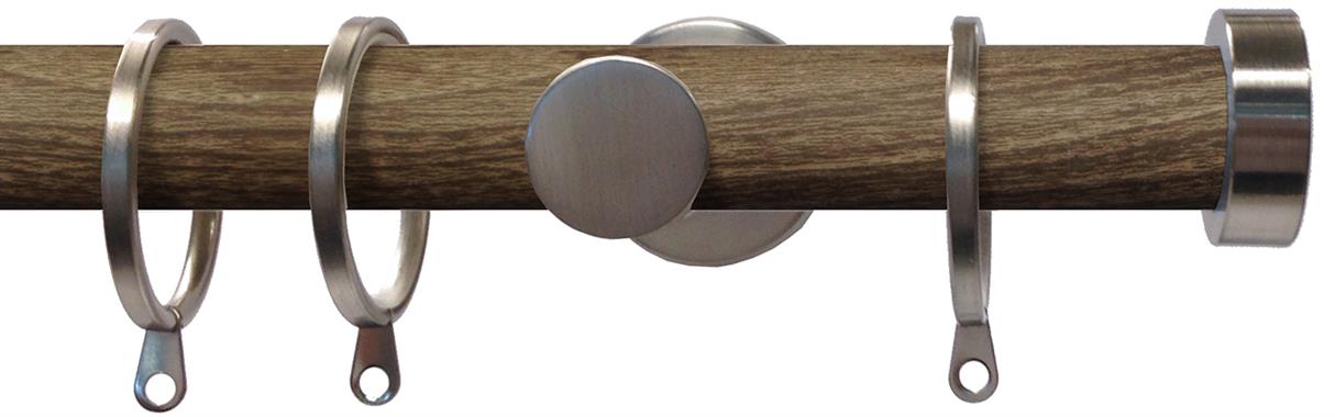 Swish Soho 28mm Metal Woodgrain Pole Minx Satin Steel