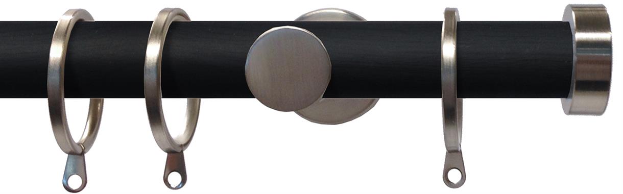 Swish Soho 28mm Metal Woodgrain Pole Vamp Satin Steel