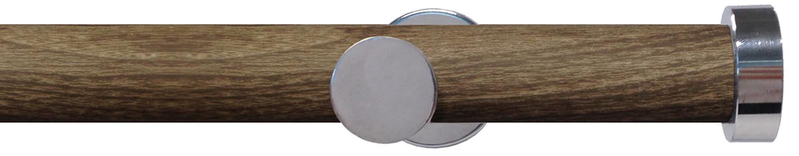 Swish Soho 28mm Metal Woodgrain Eyelet Pole Minx Chrome