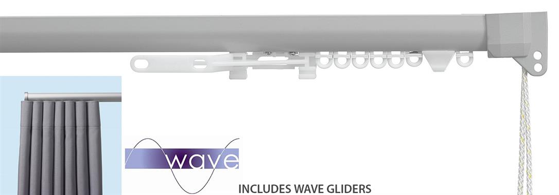 Silent Gliss 3840 Corded Curtain Track 80mm Wave Anodic Grey