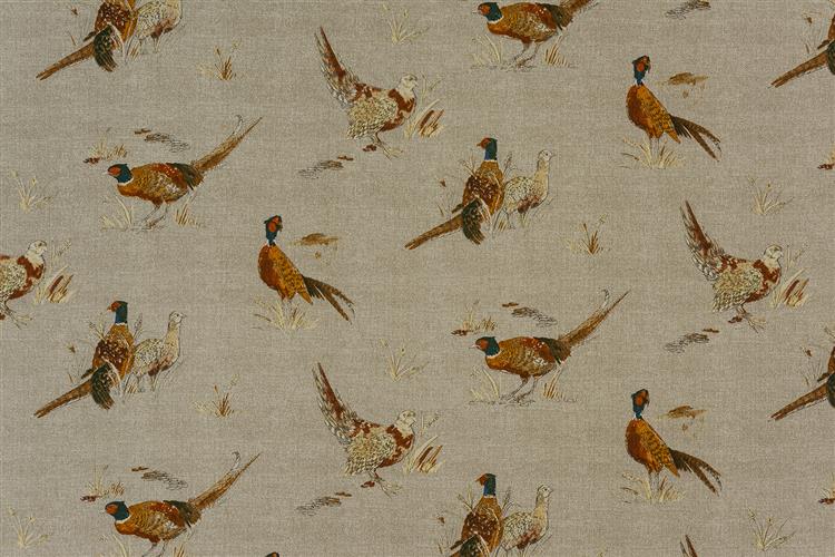 Fryetts Happy Days Pheasant Natural Fabric