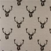 Fryetts Novelty Time Stags Charcoal Fabric