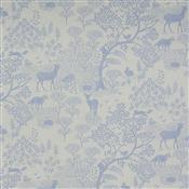 Fryetts Novelty Time Woodland Life Blue Fabric