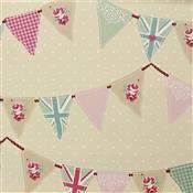 Fryetts Novelty Time Bunting Pink Fabric