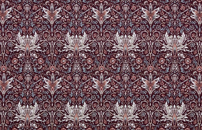 Ashley Wilde Roseberry Manor Avington Claret Fabric