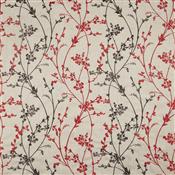 Iliv Meadow Whisp Embroidery Ruby Fabric