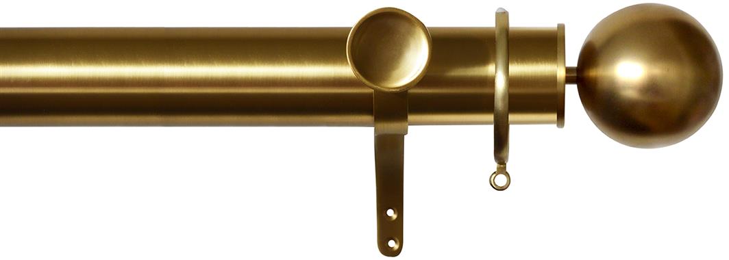 Jones Esquire 50mm Metal Curtain Pole Brushed Gold with Sphere finials