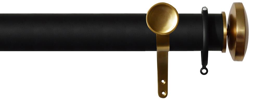 Jones Esquire 50mm Pole Carbon Black, Brushed Gold Curved Disc