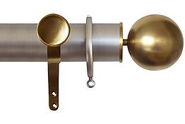Jones Esquire 50mm Pole Brushed Nickel, Brushed Gold Sphere