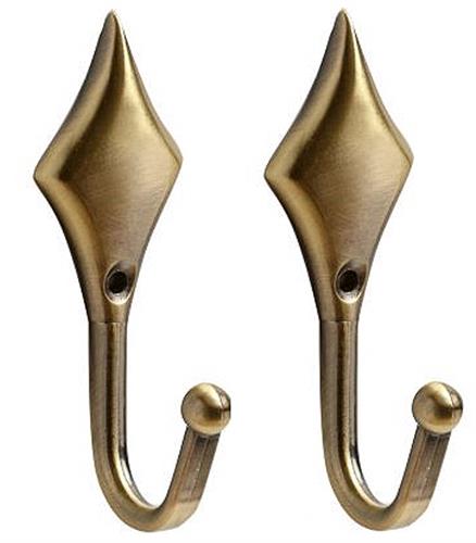 Speedy Diamond Tieback Hook, Antique Brass