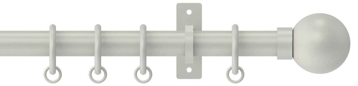 Arc 25mm Metal Curtain Pole in Warm Grey with a Ball finial