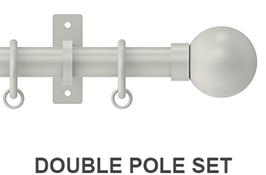 Arc 25mm Metal Double Curtain Pole Warm Grey, Ball