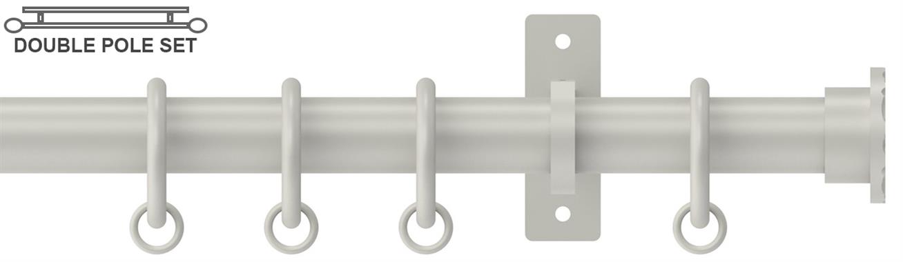 Arc 25mm Metal Double Pole Warm Grey, Hammered Disc