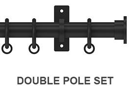 Arc 25mm Metal Double Pole Soft Black, Hammered Disc