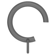 Arc 25mm Passing Curtain Rings, Lead
