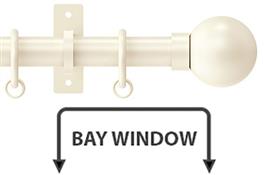 Arc 25mm Metal Bay Window Curtain Pole Linen, Ball