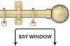 Arc 25mm Metal Bay Window Curtain Pole Soft Brass, Ball