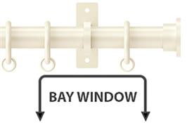Arc 25mm Metal Bay Window Curtain Pole Linen, Disc