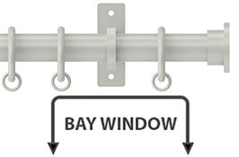 Arc 25mm Metal Bay Window Curtain Pole Warm Grey, Disc