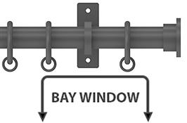 Arc 25mm Metal Bay Window Curtain Pole Lead, Disc