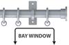 Arc 25mm Metal Bay Window Curtain Pole, Soft Silver, Disc