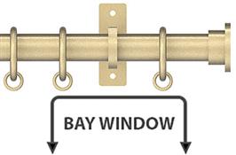 Arc 25mm Metal Bay Window Curtain Pole Soft Brass, Disc