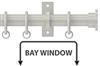 Arc 25mm Metal Bay Window Curtain Pole Warm Grey, Hammered Disc
