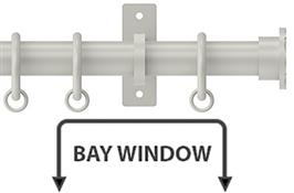 Arc 25mm Metal Bay Window Curtain Pole Warm Grey, Hammered Disc