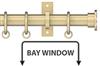 Arc 25mm Metal Bay Window Curtain Pole Soft Brass, Hammered Disc