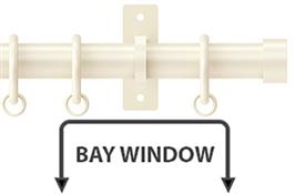 Arc 25mm Metal Bay Window Curtain Pole Linen, Stud