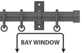 Arc 25mm Metal Bay Window Curtain Pole Lead, Stud