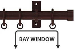 Arc 25mm Metal Bay Window Curtain Pole Bronze, Stud