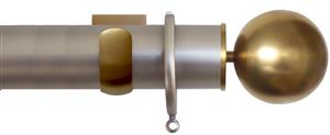 Jones Esquire 50mm Pole Brushed Nickel, Square, Brushed Gold Sphere