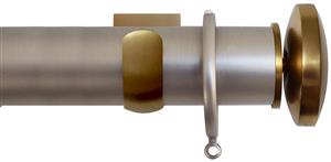 Jones Esquire 50mm Pole Brushed Nickel, Square, Brushed Gold Curved Disc