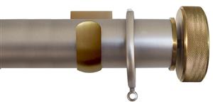Jones Esquire 50mm Pole Brushed Nickel, Square, Brushed Gold Etched Disc