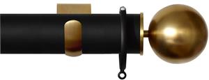 Jones Esquire 50mm Pole Carbon Black, Square, Brushed Gold Sphere
