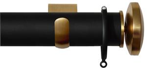 Jones Esquire 50mm Pole Carbon Black, Square, Brushed Gold Curved Disc