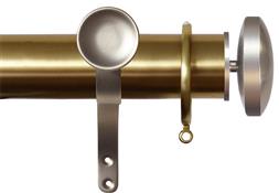 Jones Esquire 50mm Pole Brushed Gold, Brushed Nickel Curved Disc