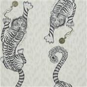 Clarke and Clarke Animalia Tigris Monochrome Wallpaper 