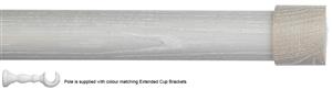 Byron Delano 35mm 45mm Ext Curtain Pole Limed Grey End Cap