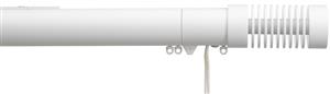 Silent Gliss Corded Metropole 50mm 7640 White Groove Cylinder Finial